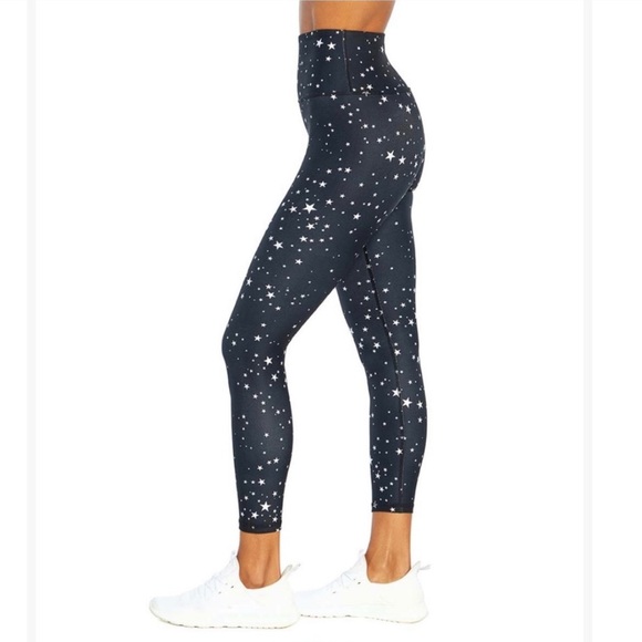Wildfox Black & White Star Contender Compression Ankle Leggings - Picture 2 of 10